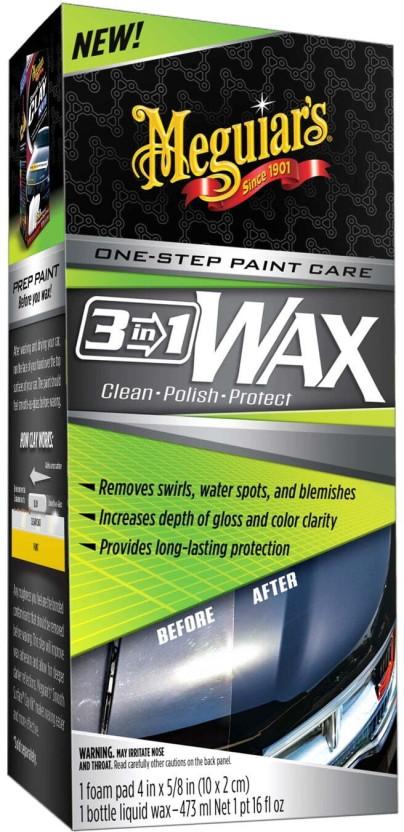 Meguiar's 3 In 1 Wax Liquid Car Polish for Exterior (473 ml, Pack of 1)