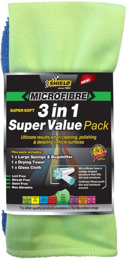 Shield Microfibre Super Microfiber Vehicle Washing  Cloth (Pack Of 1, 340 GSM)