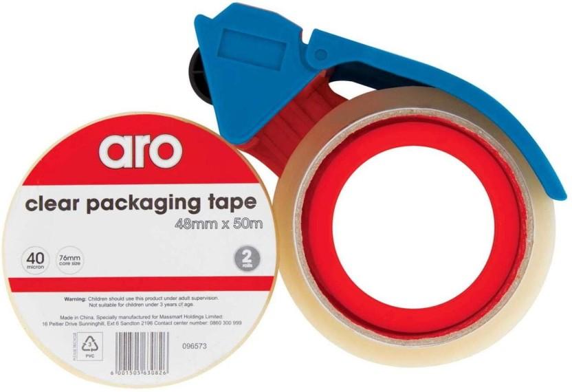 Aro Clear Packaging Tape Plus Tape Dispenser Adhesive (150 g)