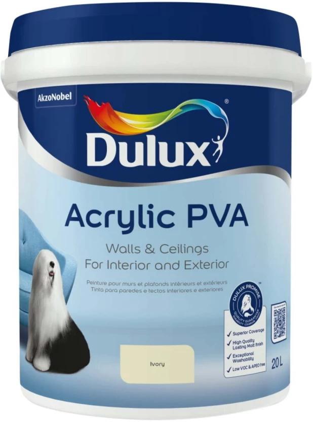 Dulux Acrylic PVA Ivory Ivory Emulsion Wall Paint (20 L)