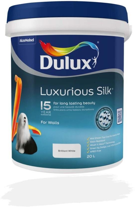 Dulux Luxurious Silk White White Emulsion Wall Paint (20 L)