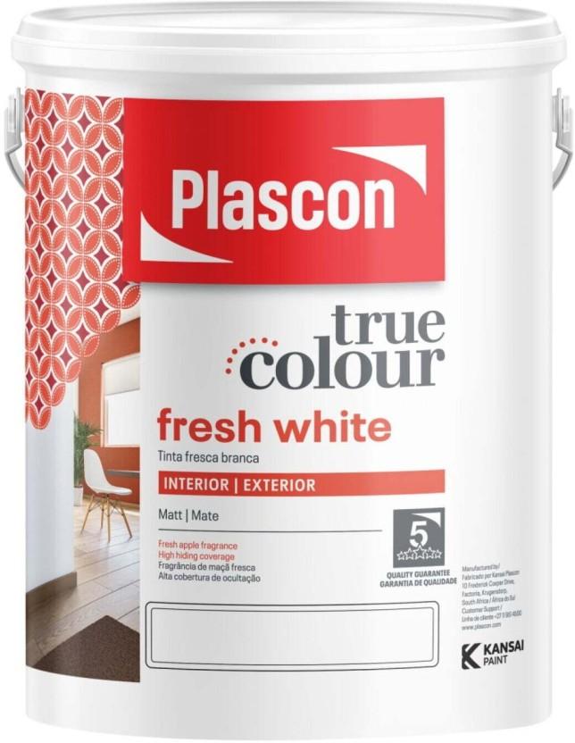 Plascon True Colour Fresh White Fresh White Emulsion Wall Paint (5 L)
