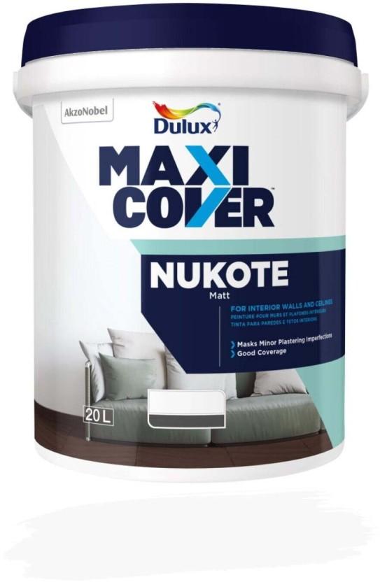 Dulux Maxicover Nukote White Emulsion Wall Paint (20 L)