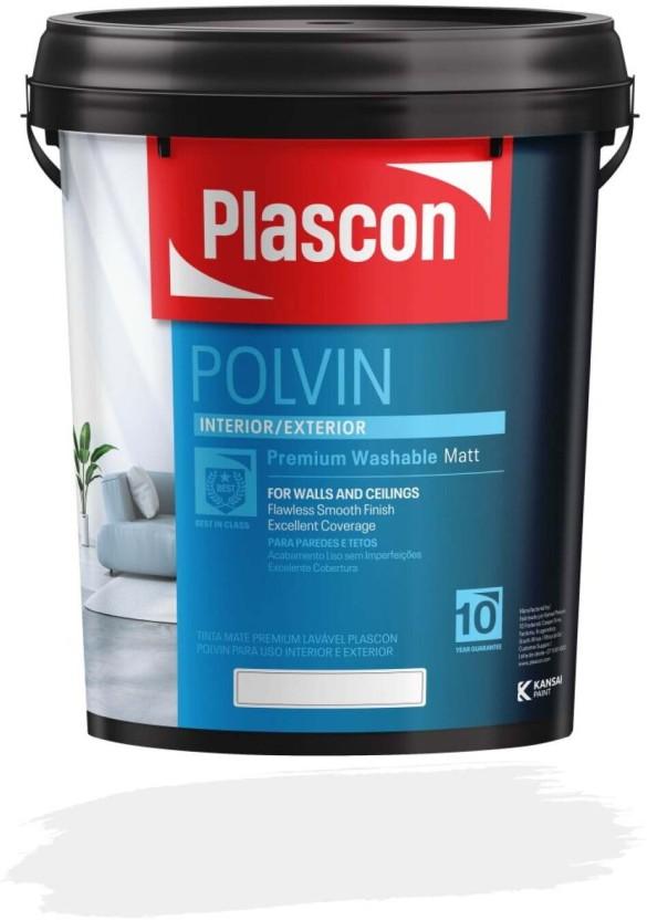 Plascon Polvin Super Acrylic White Emulsion Wall Paint (20 L)