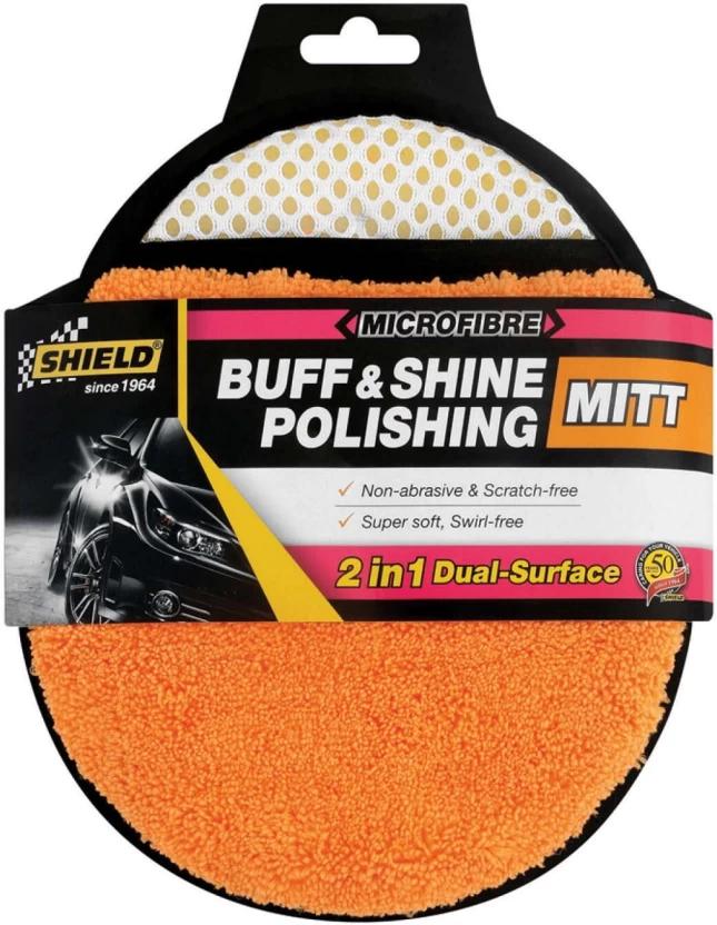 Shield Microfibre Buff & Shine Polishing Mitt Microfiber Vehicle Washing  Washing Mitt Hand Glove (Pack Of 1)
