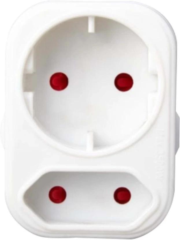 Powerworx Schuko Euro Adaptor Two Pin Plug (White)