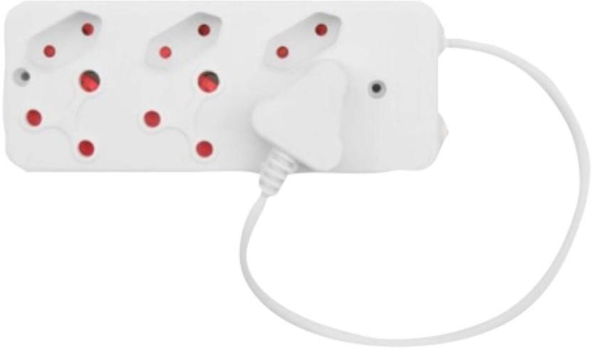 Powerworx Multiplug 6  Socket Extension Boards (White, 0.5 m)