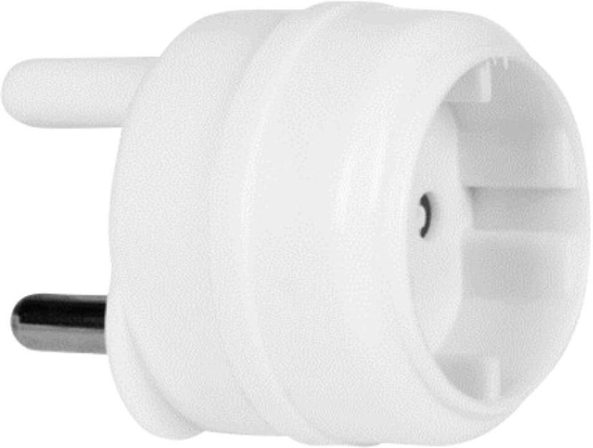 Powerworx Schuko Adaptor Three Pin Plug (White)