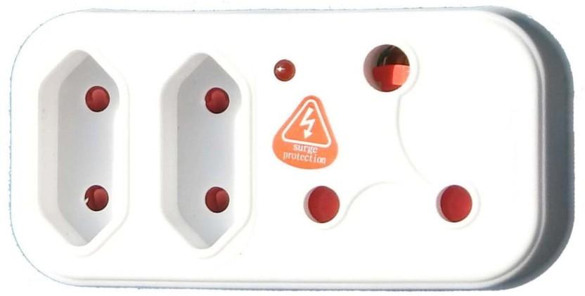 Powerworx Pin Adapter 3  Socket Extension Boards (White, 0 m)