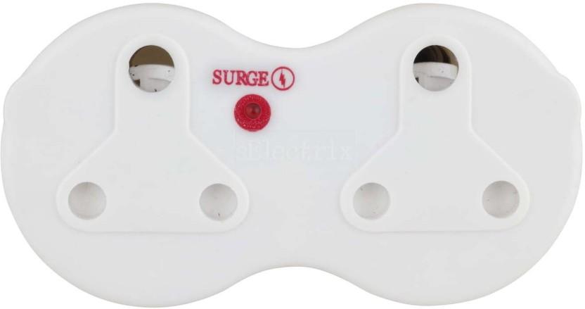 Selectrix Surge Adaptor 2  Socket Extension Boards (White, 0 m)