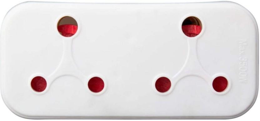 Powerworx 3 Pin Adaptor Three Pin Plug (White)