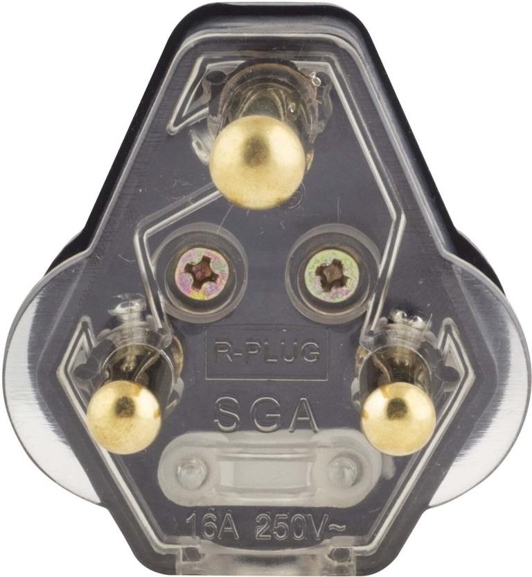 Selectrix Rubber Plugtop Three Pin Plug (Black)