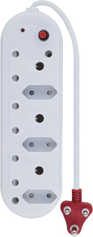 Selectrix Surge Multiplug 6  Socket Extension Boards (White, 0.5 m)