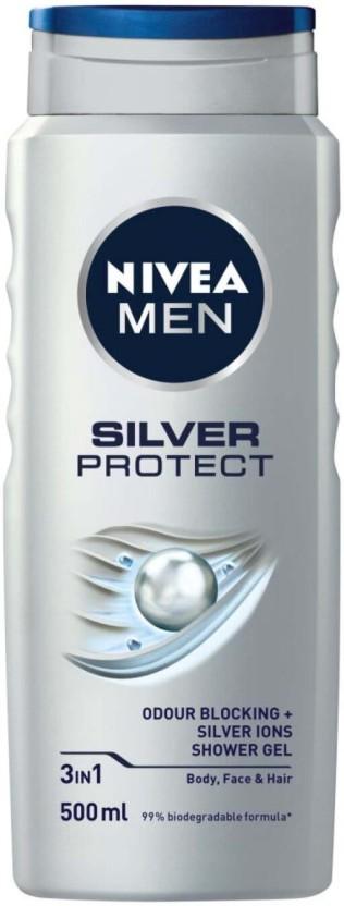 Nivea Men Silver Protect Shower Gel Body Wash (6 x 500 ml)
