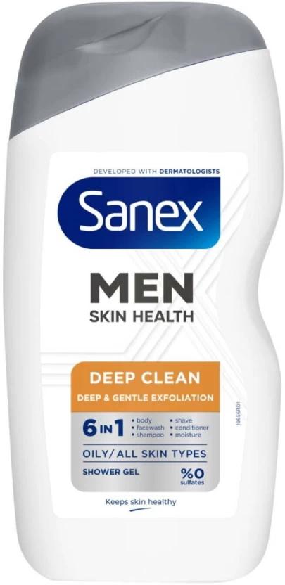 Sanex Deep Clean Men Shower Gel Body Wash (6 x 3000 ml)