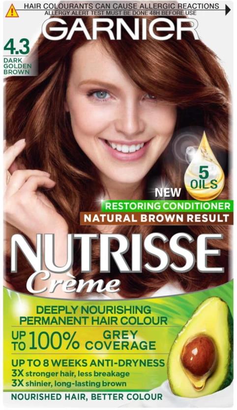 Garnier Nutrisse Creme 4.3 Dark Golden Brown , Brown