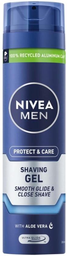 Nivea Protect & Care Shaving Gel Bottle for  Men (200 ml, Pack of 6)
