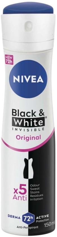 Nivea ANTIPERSPIRANT Black & White Deodorant Spray  -  For Women (150 ml)