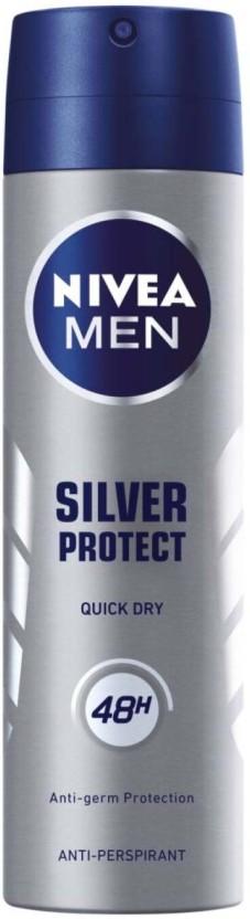 Nivea Silver Protect Quick Dry Deodorant Spray  -  For Men (150 ml, Pack of 6)