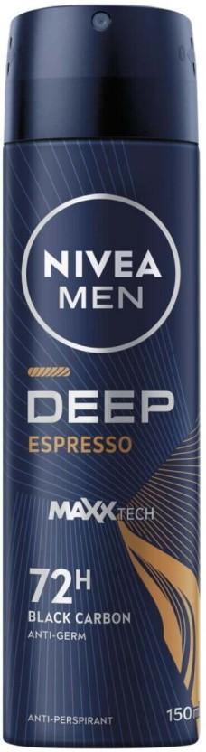 Nivea Deep Black Carbon Espresso Deodorant Spray  -  For Men (150 ml)