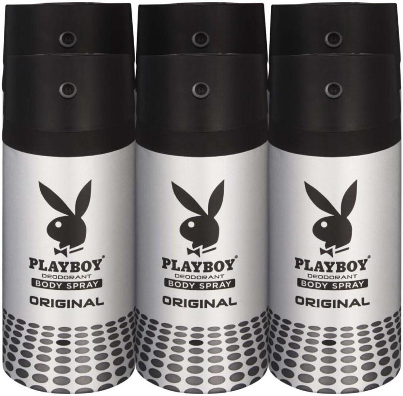 Playboy Original Deodorant Spray  -  For Men (900 ml, Pack of 6)