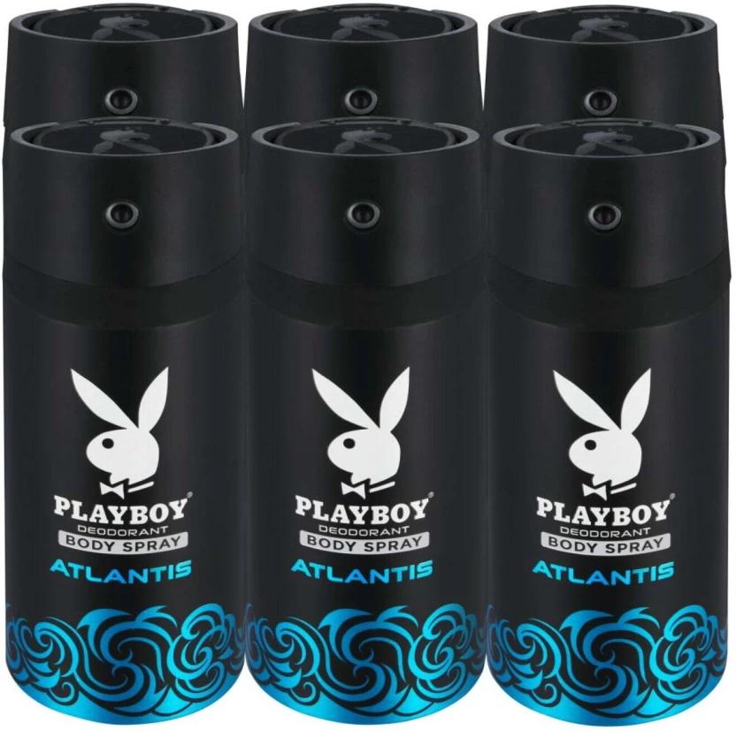 Playboy Atlantis Deodorant Spray  -  For Men (900 ml, Pack of 6)