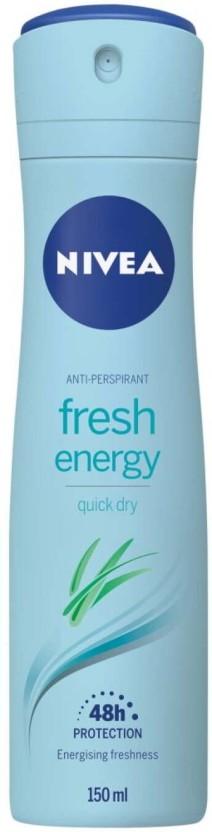 Nivea ANTIPERSPIRANT Fresh Energy Deodorant Spray  -  For Men (150 ml, Pack of 6)