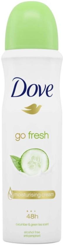 Dove Go Fresh Moisturising Cream Deodorant Spray  -  For Women (150 ml, Pack of 6)