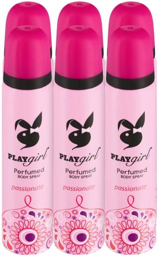 Playgirl Passionate Deodorant Spray  -  For Women (90 ml, Pack of 6)