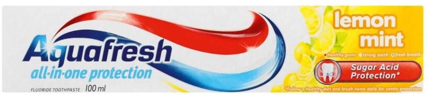 Aquafresh All-in-One Protection Lemon Mint Toothpaste (100 ml, Pack of 12)