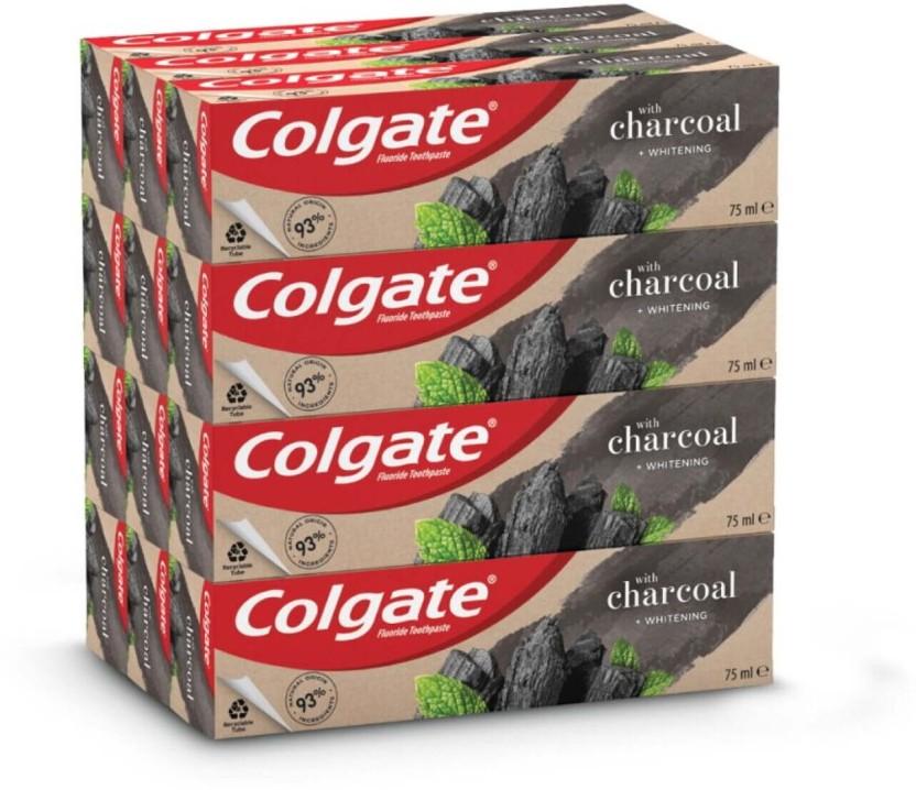 Colgate With Charcoal Whitening Toothpaste (75 ml, Pack of 12)