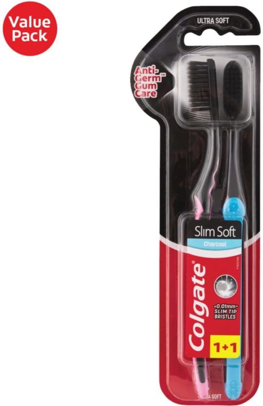 Colgate Adult Slim Soft Charcoal, Charcoal Soft Toothbrush