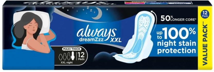 Always Maxi Xxl Nights Sanitary Pad (Pack of 12)