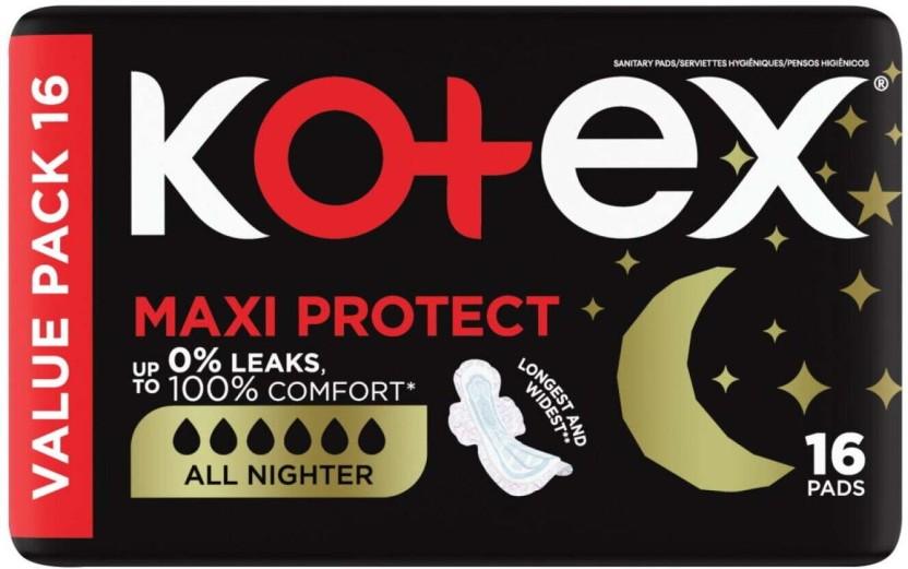 Kotex All Nighter Overnight Pads Sanitary Pad (Pack of 16)