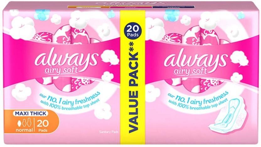 Always Maxi Pads | Soft Normal Long Sanitary Pad (Pack of 20)