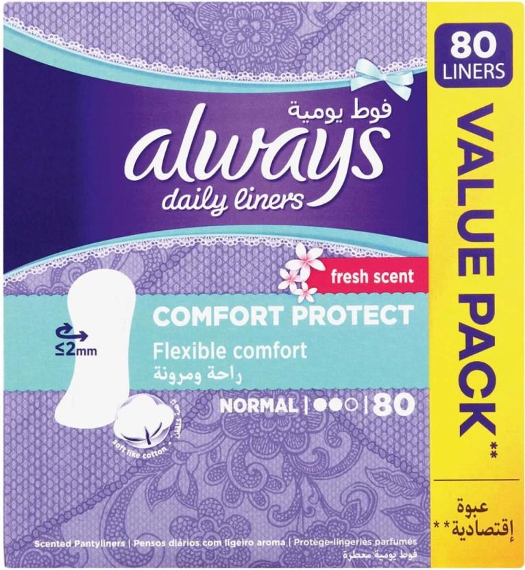 Always Panty Liners Normal Scented Pantyliner (Pack of 80)