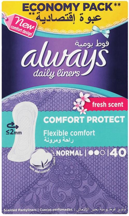 Always Panty Liners | Normal Scented Pantyliner (Pack of 40)