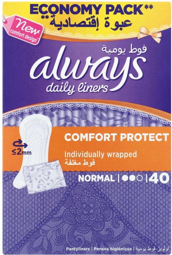 Always Panty Liners | Unscented Wrapped Pantyliner (Pack of 40)