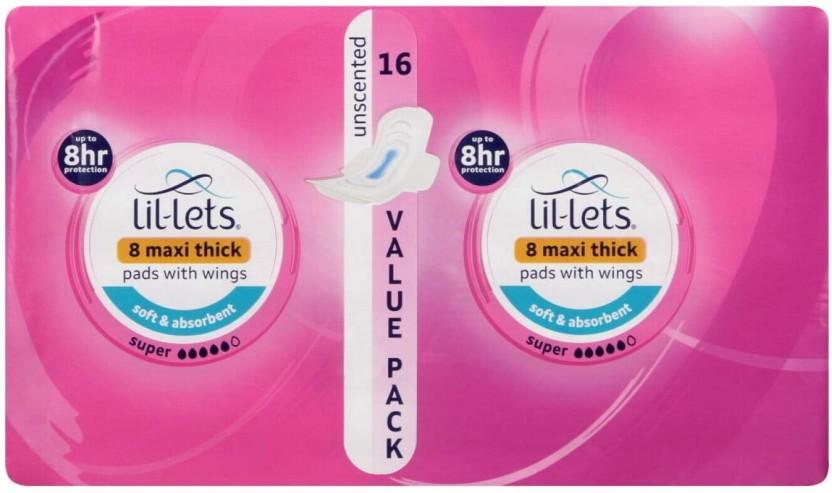 Lil-Lets Maxi Thick Pads Super Unscented Sanitary Pad (Pack of 16)