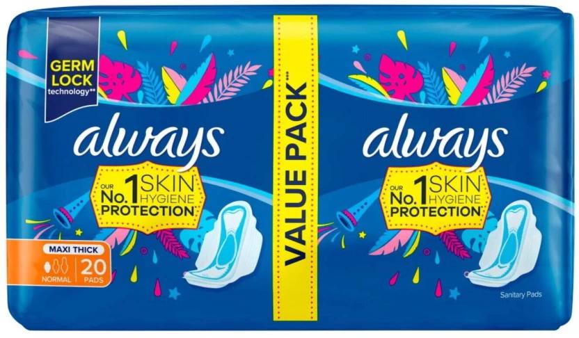Always Maxi Duo Sanitary Pads | Normal Sanitary Pad (Pack of 20)