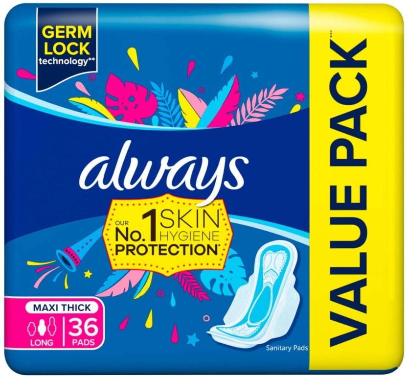 Always Quattro Thick Day Pads Sanitary Pad (Pack of 36)