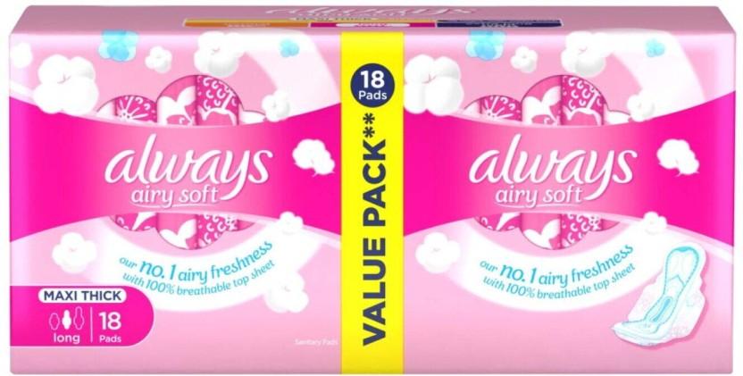 Always Pads Soft Long Sanitary Pad (Pack of 18)