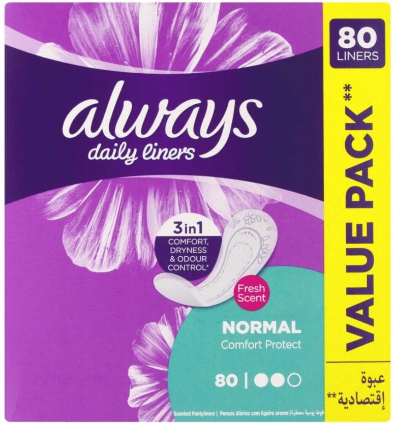 Always Panty Liners Normal Scented Pantyliner (Pack of 80)
