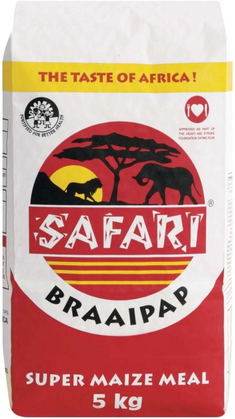 Safari Braaipap Super Maize Meal Maize/Corn (5 kg, Pack of 4)