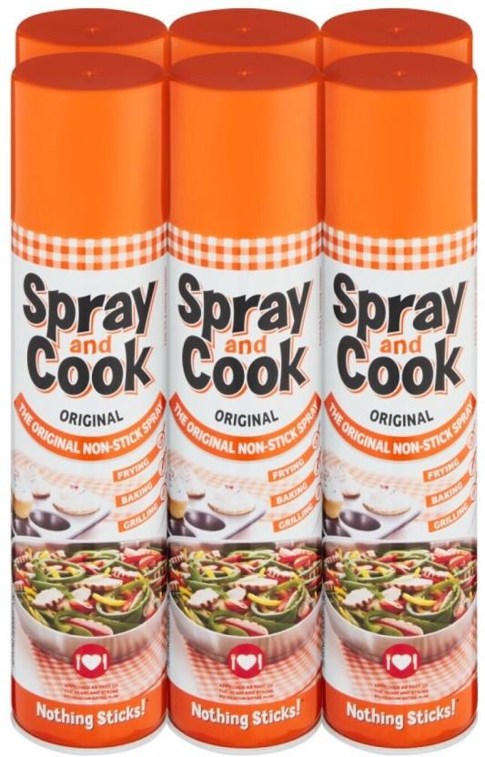 Spray & Cook The Original Non-Stick Spray Vegetable Oil Tin (6 x 300 ml)