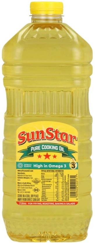 SunStar Pure Vegetable Oil Plastic Bottle (12 x 2 L)