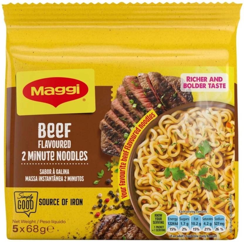 Maggi Beef Flavoured 2 Minutes Noodle Instant Noodles Non-vegetarian (68 g)
