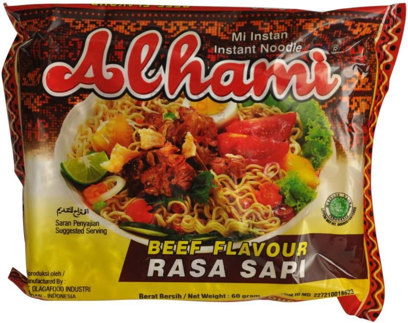 Alhami Beef Flavour Rasa Sapi Instant Noodles Non-vegetarian (5 x 60 g)