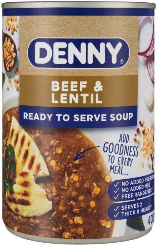 Denny Heat & Serve Soups, Beef & Lentil (400 g)