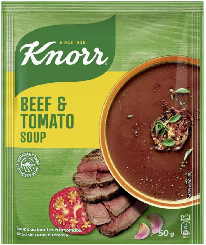 Knorr Beef & Tomato Soup (Pack of 10, 50 g)